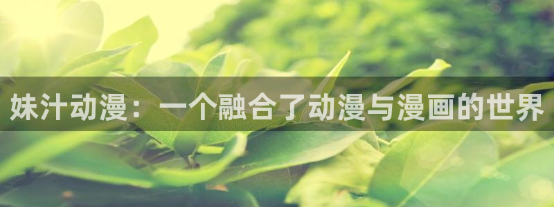 动漫omofun下载：妹汁动漫：一个融合了动漫与漫画的世界